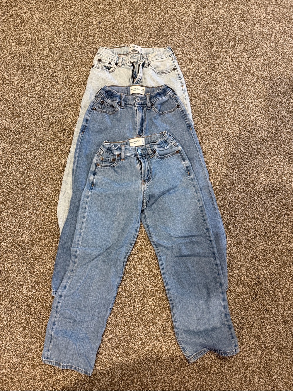 abercrombie kids Light Blue and Medium Blue Jeans Trio